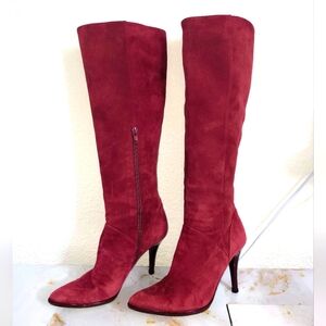 Stuart Weiztman Suede dark red tall boots